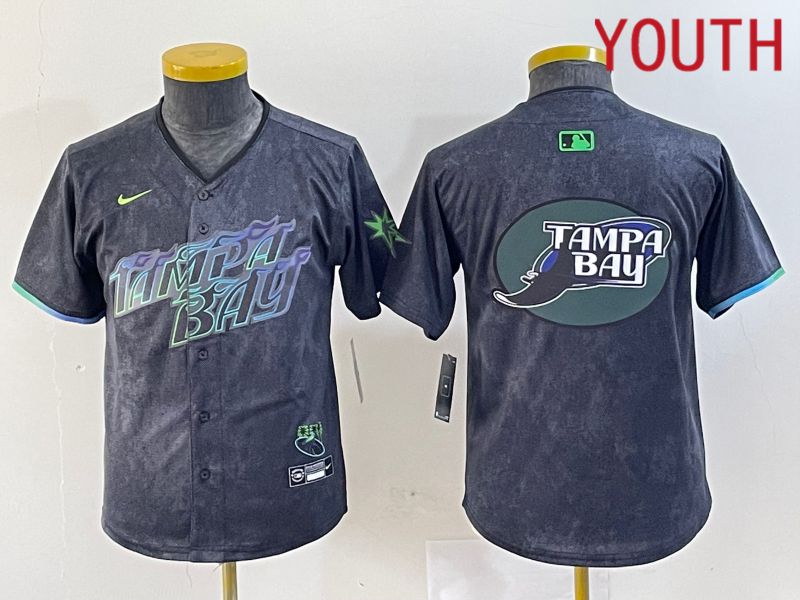 Youth Tampa Bay Rays Blank Nike MLB Limited City Connect Black 2024 Jersey style 2->women mlb jersey->Women Jersey